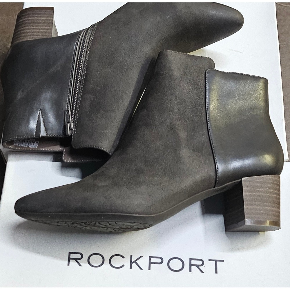 Rockport Chilmark 2 Part Leather Suede Ankle Boots CH0211 Womens 8W Olive